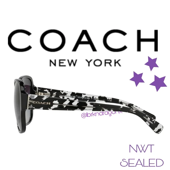 NWT BNIOB Coach Butterfly Sunglasses Polarized Coach Sunnies Case & Clothe